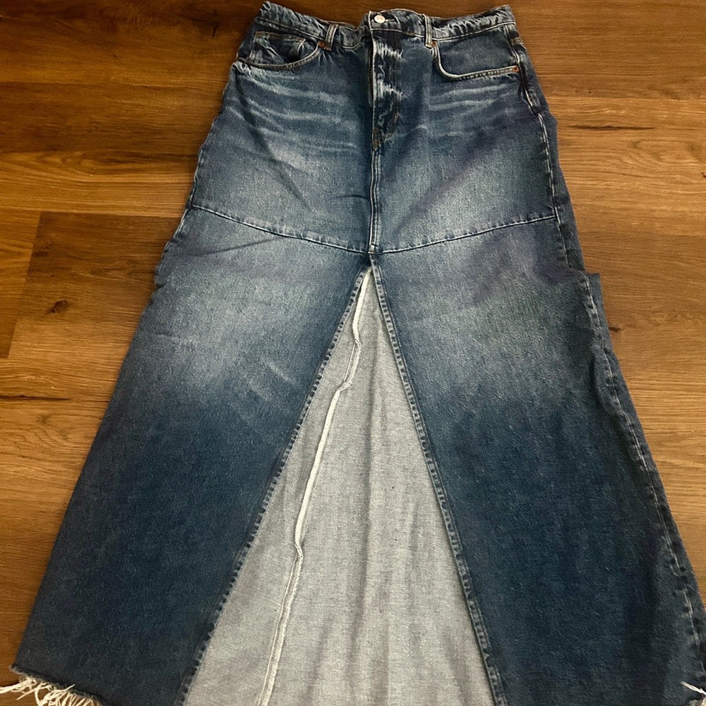 Reformation Indigo Denim Maxi Skirt